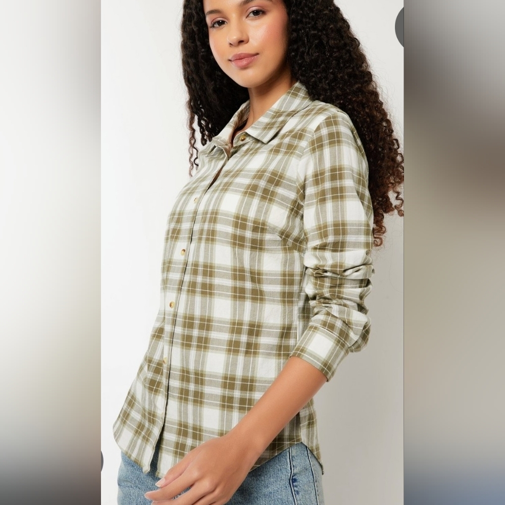 Toad&Co Custom Fit Organic Cotton Light Airy Flannel Shirt Top Horny Toad Size S